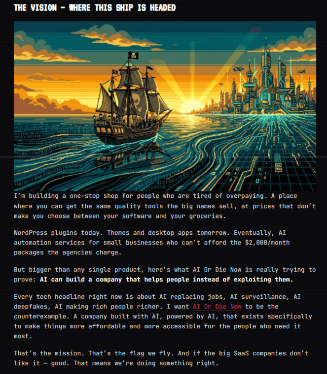 AI Or Die Now vision - where this ship is headed