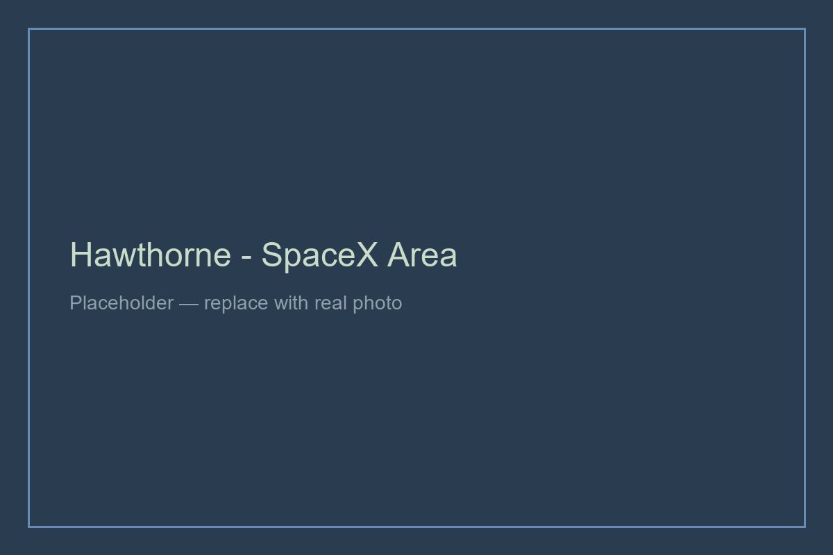 SpaceX campus at 1 Rocket Road, Hawthorne - the tech anchor of the industrial corridor