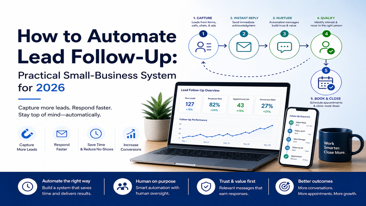 Featured image for How to Automate Lead Follow-Up showing a practical small-business lead follow-up system.