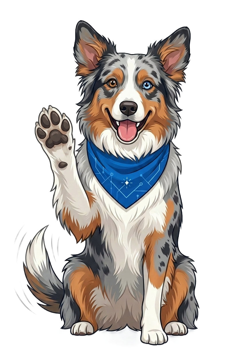 Ollie waving - welcoming and friendly